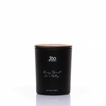 Velvet Moss & Rosewood - Black Scented Soy Wax Candle